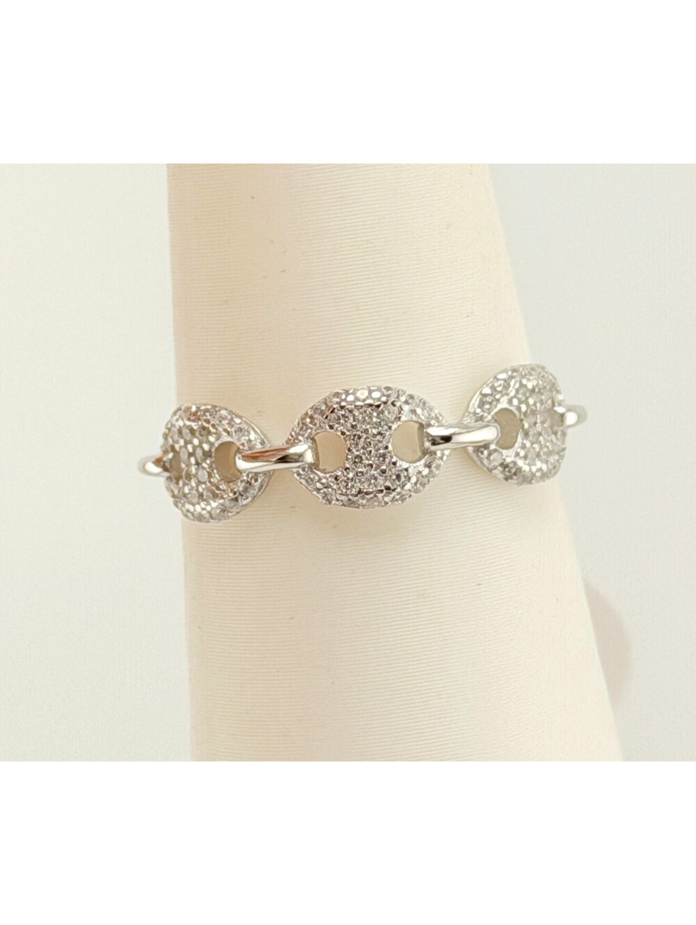 Bomb Party Sterling Club Sz 7 “Designer Darling” RG85431S Clear Cz .925 Silver